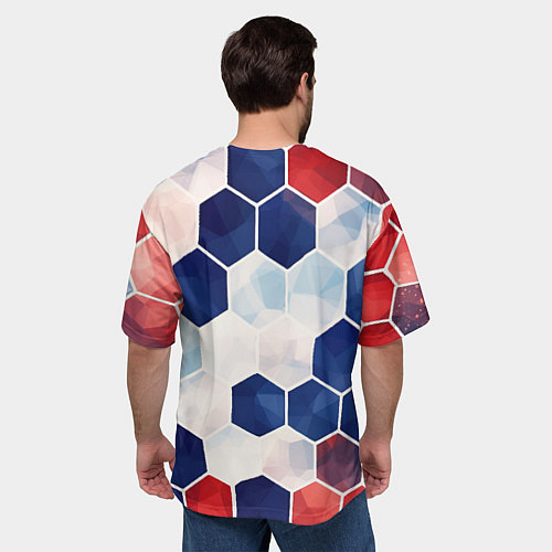 Мужская футболка оверсайз Герб России объемные плиты / 3D-принт – фото 4