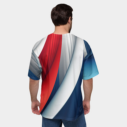 Мужская футболка оверсайз Герб России абстракция / 3D-принт – фото 4