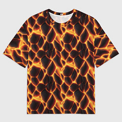 Футболка оверсайз мужская Раскалённые камни лавы, цвет: 3D-принт