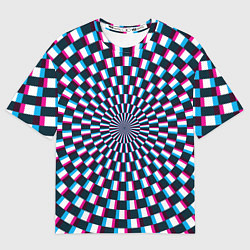 Футболка оверсайз мужская Оптическая иллюзия глитч, цвет: 3D-принт