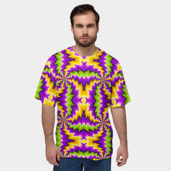 Футболка оверсайз мужская Красочная иллюзия вращения, цвет: 3D-принт — фото 2