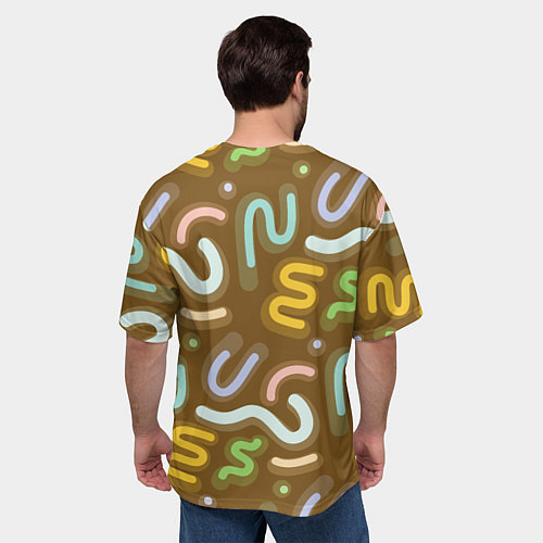 Мужская футболка оверсайз Brown abstraction / 3D-принт – фото 4