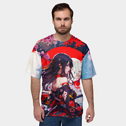 Футболка оверсайз мужская Японская девушка от нейросети, цвет: 3D-принт — фото 2