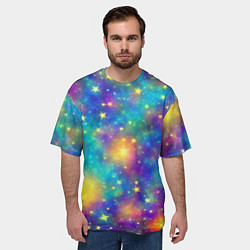 Футболка оверсайз мужская Звездный космос, сияющий волшебством, цвет: 3D-принт — фото 2