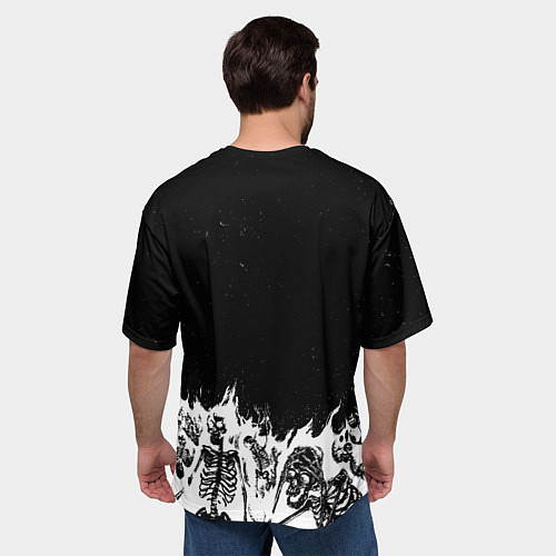 Мужская футболка оверсайз Блич - Скелеты в огне / 3D-принт – фото 4