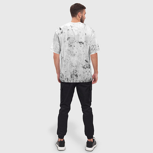 Мужская футболка оверсайз Черно-белый разозленный медведь / 3D-принт – фото 4