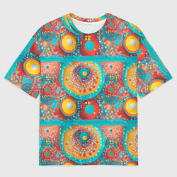 Футболка оверсайз мужская Круги полосы абстракция, цвет: 3D-принт
