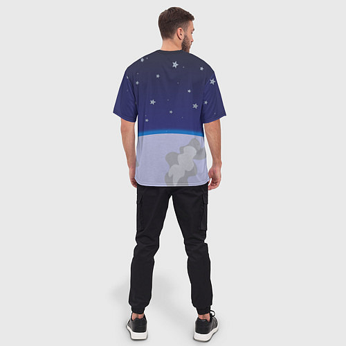 Мужская футболка оверсайз Мишка на Луне / 3D-принт – фото 4