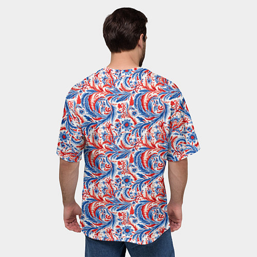 Мужская футболка оверсайз Русский орнамент / 3D-принт – фото 4