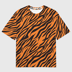 Футболка оверсайз мужская Полоски тигра - tiger, цвет: 3D-принт