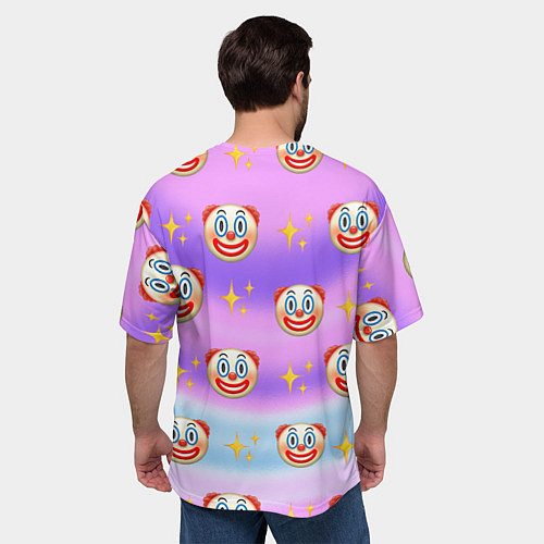 Мужская футболка оверсайз Узор с Клоунами / 3D-принт – фото 4