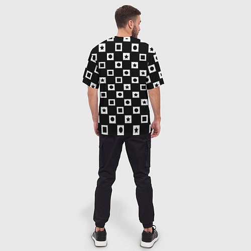 Мужская футболка оверсайз Геометрические узоры / 3D-принт – фото 4
