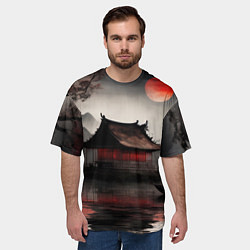 Футболка оверсайз мужская Домик на озере, цвет: 3D-принт — фото 2