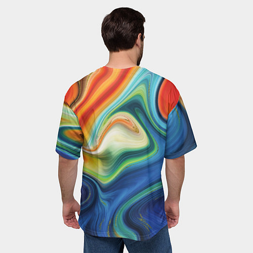 Мужская футболка оверсайз Beautiful waves / 3D-принт – фото 4