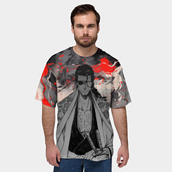 Футболка оверсайз мужская Самурай Сюнсуй Кьёраку - Блич, цвет: 3D-принт — фото 2