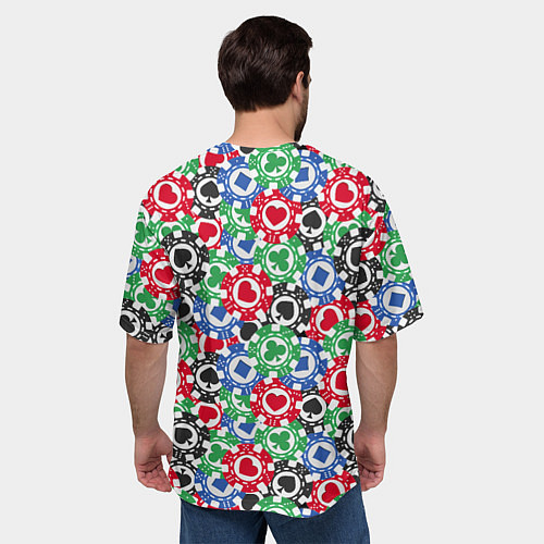 Мужская футболка оверсайз Фишки, Ставки, Покер / 3D-принт – фото 4