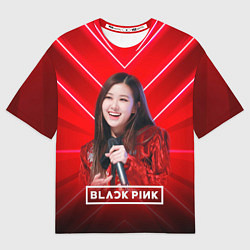 Футболка оверсайз мужская Rose Blackpink red, цвет: 3D-принт
