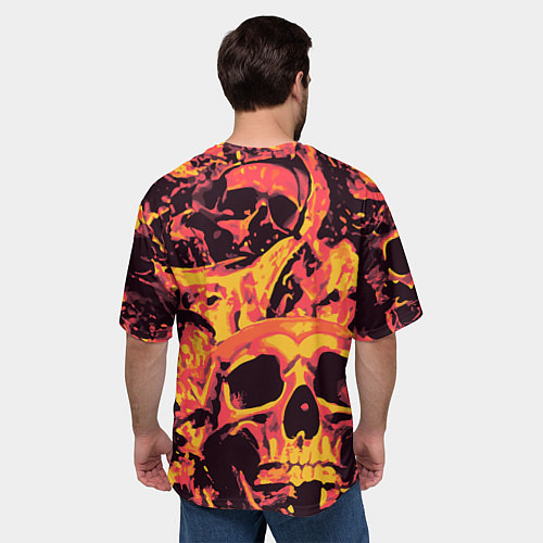 Мужская футболка оверсайз Лава Черепа / 3D-принт – фото 4