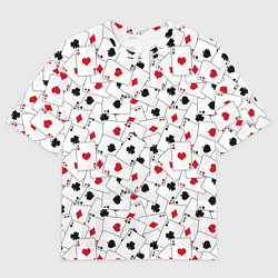 Футболка оверсайз мужская Карточные тузы, цвет: 3D-принт