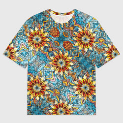 Футболка оверсайз мужская Витражная мозаика в стиле Арт Деко, цвет: 3D-принт