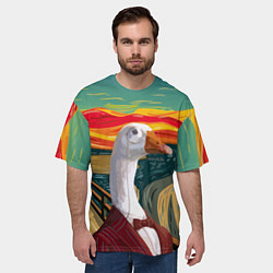 Футболка оверсайз мужская Утка пародия на картину Крик, цвет: 3D-принт — фото 2