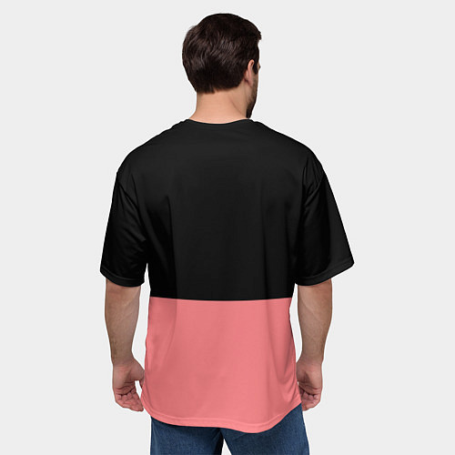 Мужская футболка оверсайз BLACK PINK на черно-розовом / 3D-принт – фото 4