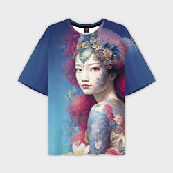 Мужская футболка оверсайз Japanese girl - irezumi - tattoo - art