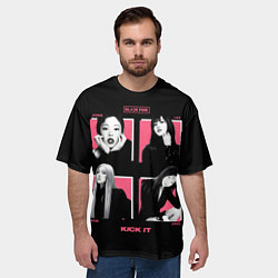 Футболка оверсайз мужская Blackpink - Kick it, цвет: 3D-принт — фото 2