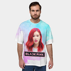 Футболка оверсайз мужская Роза блэкпинк, цвет: 3D-принт — фото 2