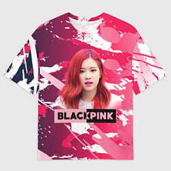 Мужская футболка оверсайз Роза розовый камуфляж