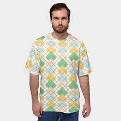 Футболка оверсайз мужская Ромбический узор, цвет: 3D-принт — фото 2