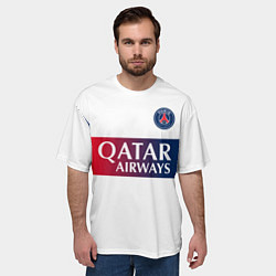 Футболка оверсайз мужская Лионель Месси форма ПСЖ 2324 гостевая, цвет: 3D-принт — фото 2