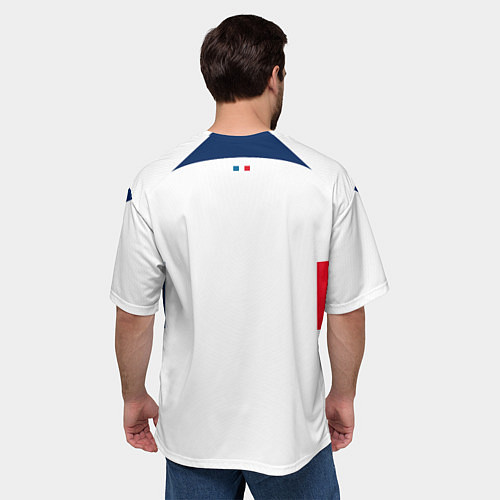 Мужская футболка оверсайз Форма ФК ПСЖ 2324 гостевая / 3D-принт – фото 4