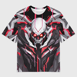Футболка оверсайз мужская Кибернетический череп, цвет: 3D-принт