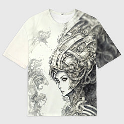 Мужская футболка оверсайз Синтетический симбиоз