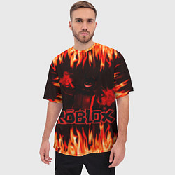 Футболка оверсайз мужская Fire Roblox, цвет: 3D-принт — фото 2