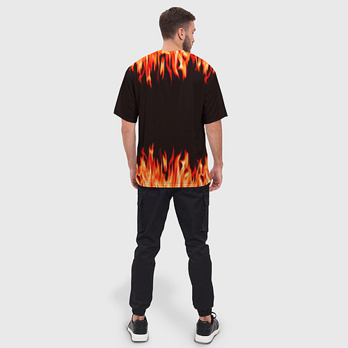 Мужская футболка оверсайз Fire Roblox / 3D-принт – фото 4
