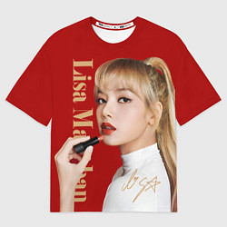 Футболка оверсайз мужская Blackpink Lisa paints lips, цвет: 3D-принт