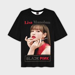 Футболка оверсайз мужская Blackpink Lisa paints lips, цвет: 3D-принт