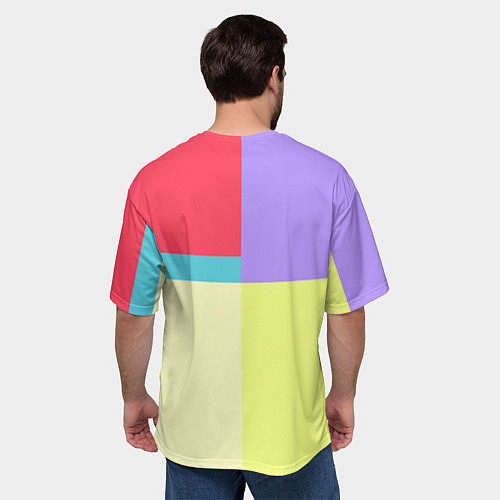 Мужская футболка оверсайз Блек Пинк - разноцветный / 3D-принт – фото 4