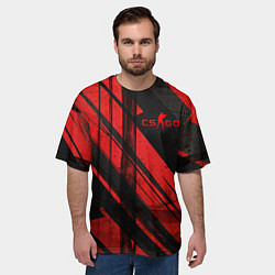 Футболка оверсайз мужская CS GO black and red, цвет: 3D-принт — фото 2