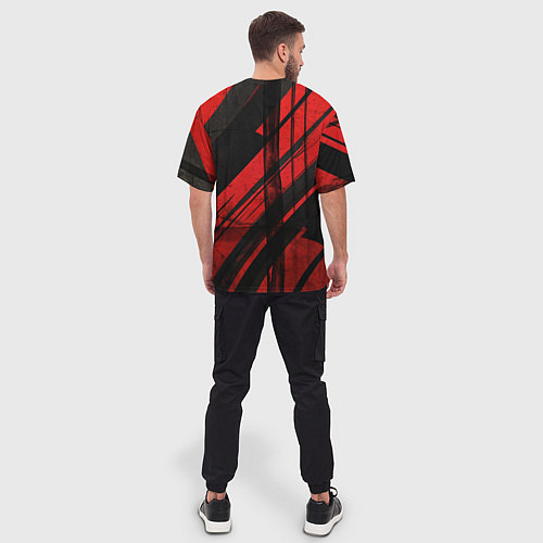Мужская футболка оверсайз CS GO black and red / 3D-принт – фото 4