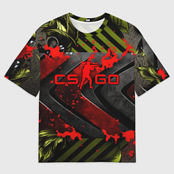 Мужская футболка оверсайз CS GO red logo
