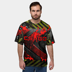 Футболка оверсайз мужская CS GO red logo, цвет: 3D-принт — фото 2
