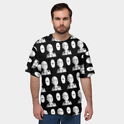 Футболка оверсайз мужская Saitama - ok pattern, цвет: 3D-принт — фото 2