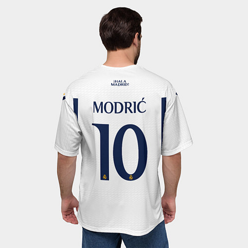 Мужская футболка оверсайз Лука Модрич Реал Мадрид форма 2324 домашняя / 3D-принт – фото 4