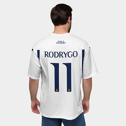 Мужская футболка оверсайз Родриго Реал Мадрид форма 2324 домашняя / 3D-принт – фото 4