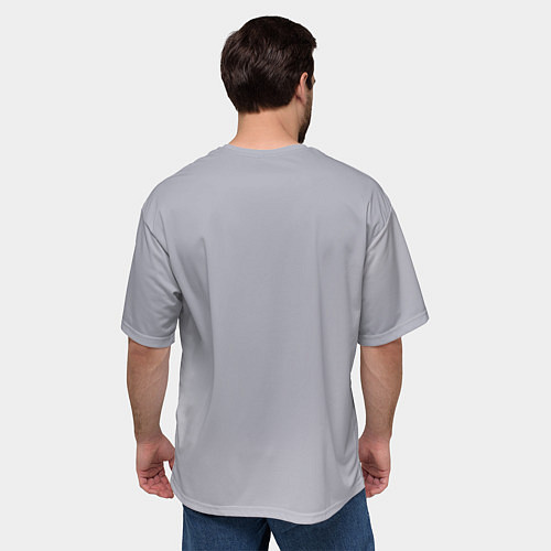 Мужская футболка оверсайз Котик и акварель / 3D-принт – фото 4