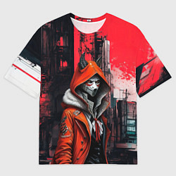Футболка оверсайз мужская Кибернетический демон они, цвет: 3D-принт