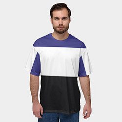 Футболка оверсайз мужская Три цветных полосы, цвет: 3D-принт — фото 2